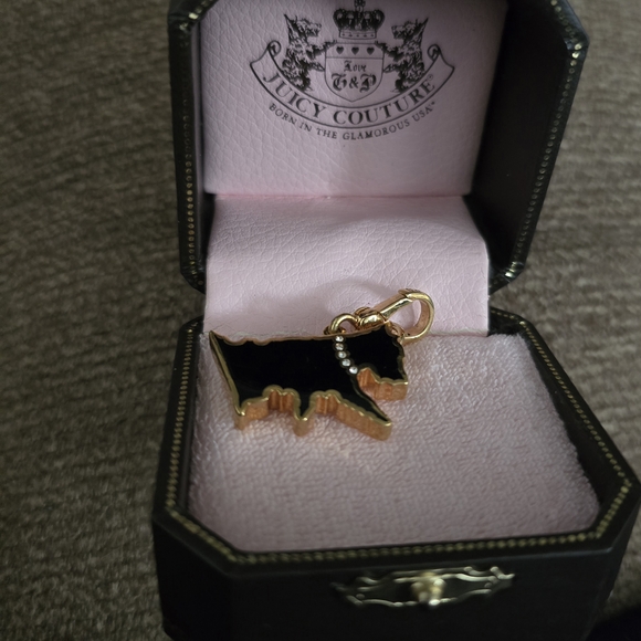 Vintage Juicy Couture Black and Gold Dog Charm Pendant
